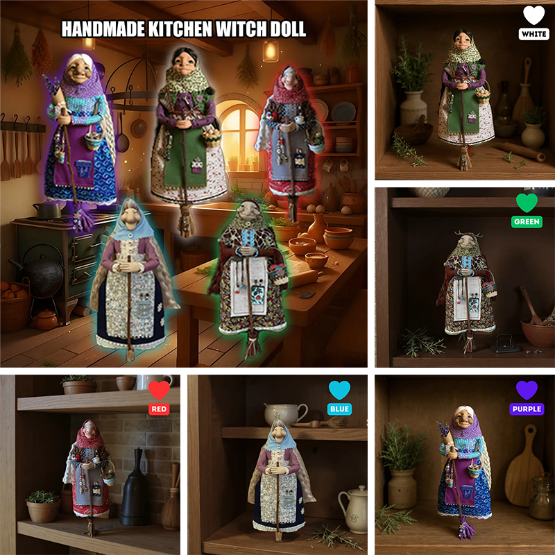 🧙‍♀️Limited Handmade Kitchen Witch Dolls — Bring Luck & Charm to Your Home!