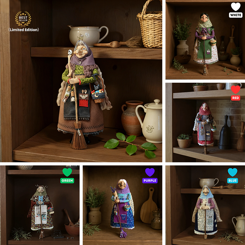 🧙‍♀️Limited Handmade Kitchen Witch Dolls — Bring Luck & Charm to Your Home!